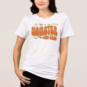 Camiseta Triblenda Tripulación de Momster Boo Retro Naranja Gráfico d