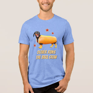 Camiseta Triblenda Tripulación personalizada de barbacoa de Dachshund