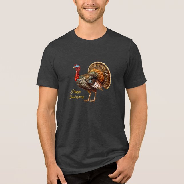 Camiseta Triblenda Triste camiseta masculina de Acción de Gracias Tur (Anverso)