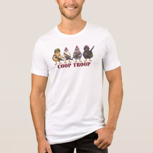 Camiseta Triblenda Tropa de Coop Divertida 4 de Julio Gallinas Milita