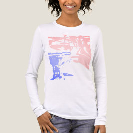 Camiseta Triblenda Tropical rosa de la luz rosa contemporánea parecid