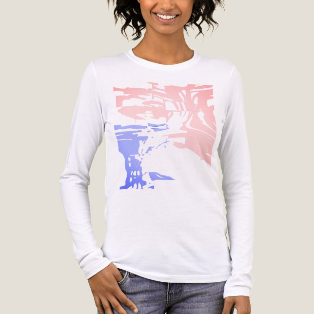 Camiseta Triblenda Tropical rosa de la luz rosa contemporánea parecid (Anverso)