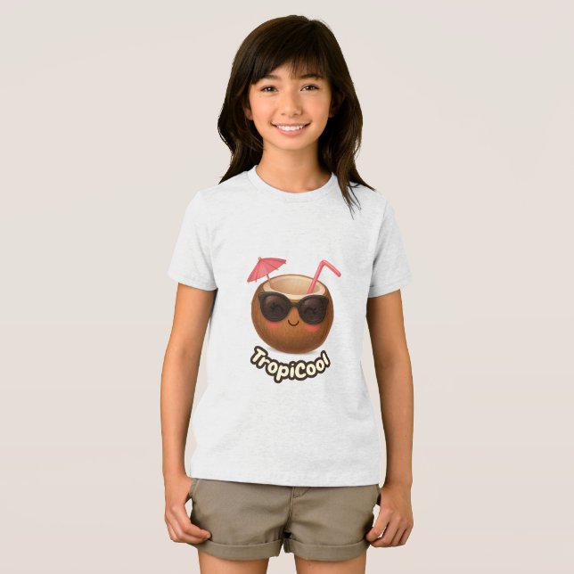 Camiseta Triblenda TropiCool Coconut - Camiseta de verano para niños ( Anverso Completo)