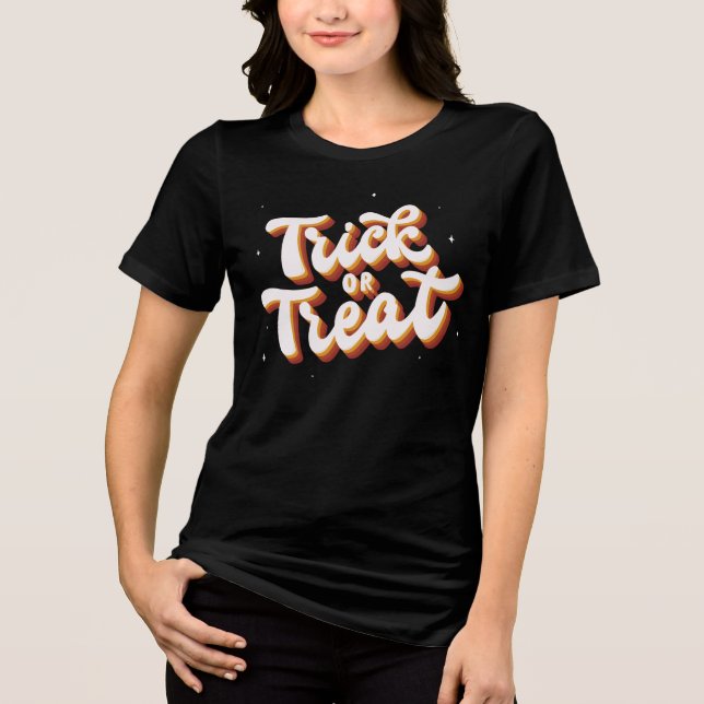 Camiseta Triblenda Truco o tratamiento retro (Anverso)