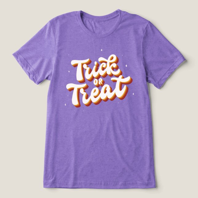 Camiseta Triblenda Truco o tratamiento retro (Diseño delantero )