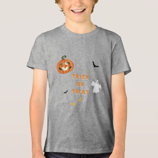Camiseta Triblenda Truco o truco de Halloween (Anverso)