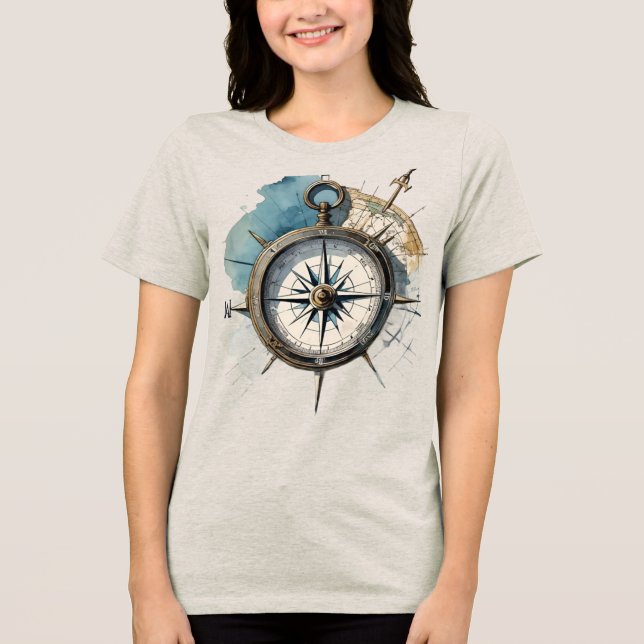 Camiseta Triblenda True North Guided by Direction Compass of the Soul (Anverso)