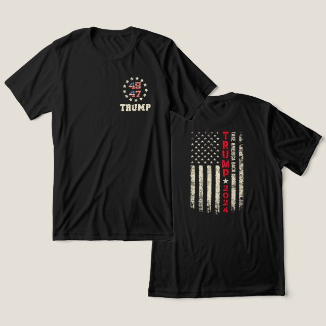 Camiseta Triblenda Trump 2024 Recuperar a Estados Unidos Trump Bander (Diseño Anverso y Reverso)