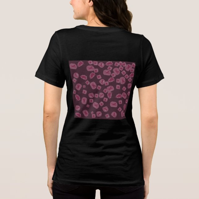 Camiseta Triblenda Tshirt avec fées fantastiques roses sur fond noir (Reverso )
