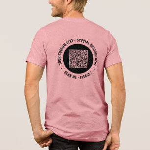 Camiseta Triblenda Tu código QR y texto personalizado personalizados