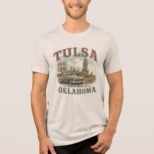 Camiseta Triblenda Tulsa Oklahoma Ruta Histórica 66 Ciudad Petrolera 