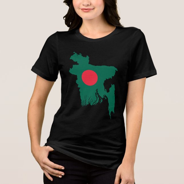 Camiseta Triblenda Turista negro Personalizable de Bangladesh (Anverso)