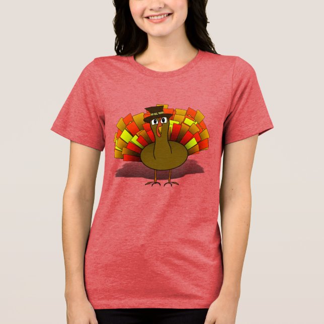 Camiseta Triblenda  Turkey Pilgrim Thanksgiving (Anverso)