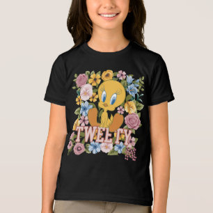 Camiseta Triblenda TWEETY™ Gráfico de Bordado Floral