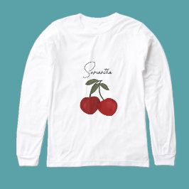 Camiseta Triblenda Two Red Cherries Illustration | Cute Fruit Art