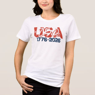 Camiseta Triblenda Typographic USA 250 (1776-2026) Mujeres Modernas
