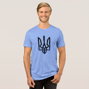 Camiseta Triblenda UCRANIA. Tridente. Escudo de armas ucraniano. 
