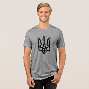 Camiseta Triblenda UCRANIA. Tridente. Escudo de armas ucraniano.