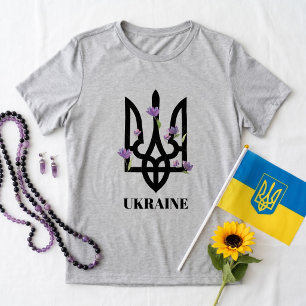 Camiseta Triblenda UCRANIA. Tridente. Escudo de armas ucraniano.