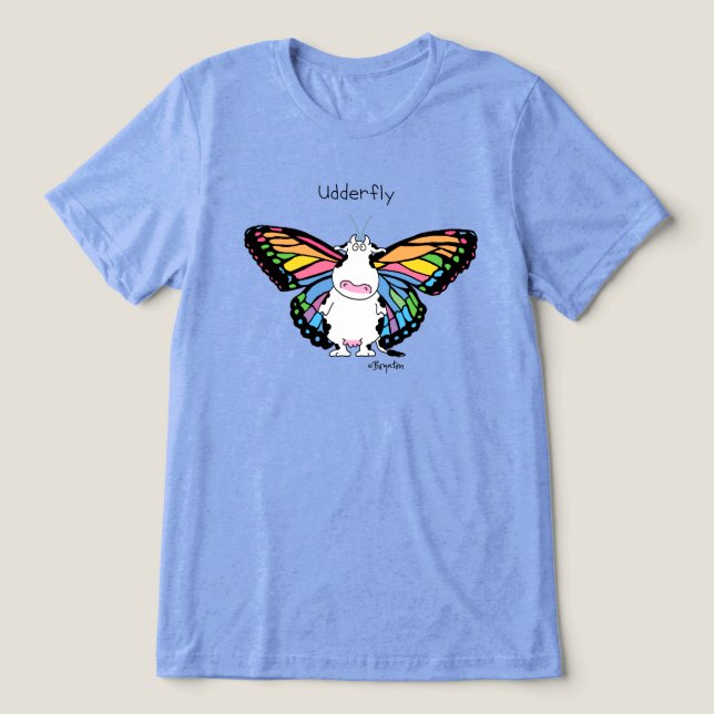 Camiseta Triblenda UDDERFLY por Sandra Boynton (Diseño delantero )