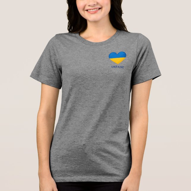 Camiseta Triblenda Ukraine. Heart. Love to Ukraine. Support.  (Anverso)