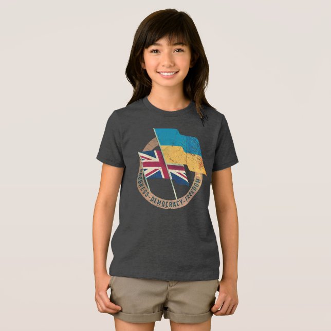 Camiseta Triblenda Ukraine-United Kingdom Friendship Emblem ( Anverso Completo)