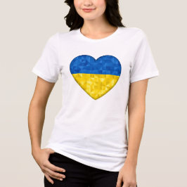 Camiseta Triblenda Ukrainian flag. Love to Ukraine. Support. Heart.