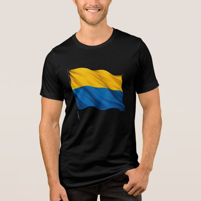 Camiseta Triblenda Ukrainian flag waving in the wind.  (Anverso)