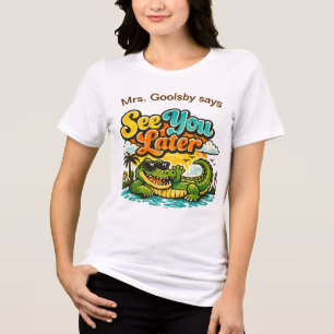 Camiseta Triblenda Último Día de Escuela Nos Vemos Luego Caiman Perso