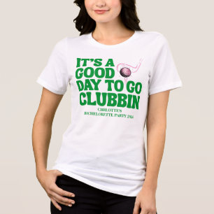 Camiseta Triblenda Último Golf Swing de Soltera Rosa Verde