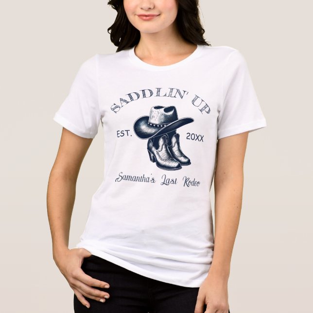Camiseta Triblenda Último Rodeo Chinoiserie Azul Despedida de Soltera (Anverso)