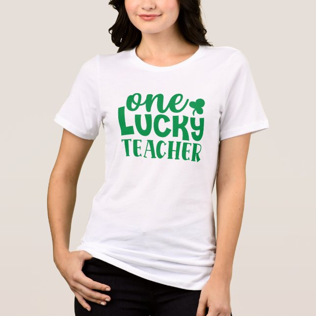 Camiseta Triblenda Un afortunado profesor el Día de San Patricio (Anverso)