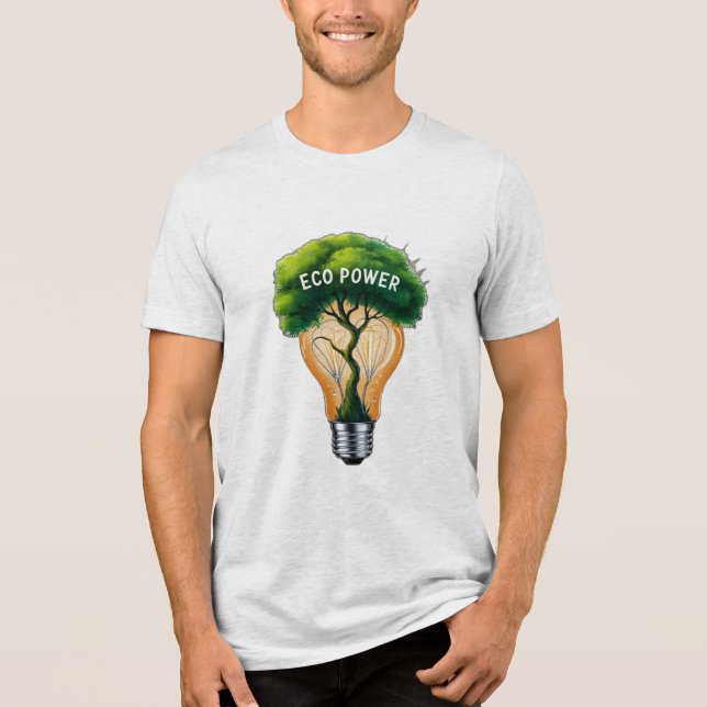 Camiseta Triblenda Un árbol creciendo dentro de una bombilla (Anverso)