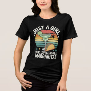 Camiseta Triblenda Un Chica Que Ama Tacos Y Margarita Mexicana