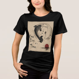 Camiseta Triblenda Un Día a la Vez Yin Yang Koi Fish Estética 