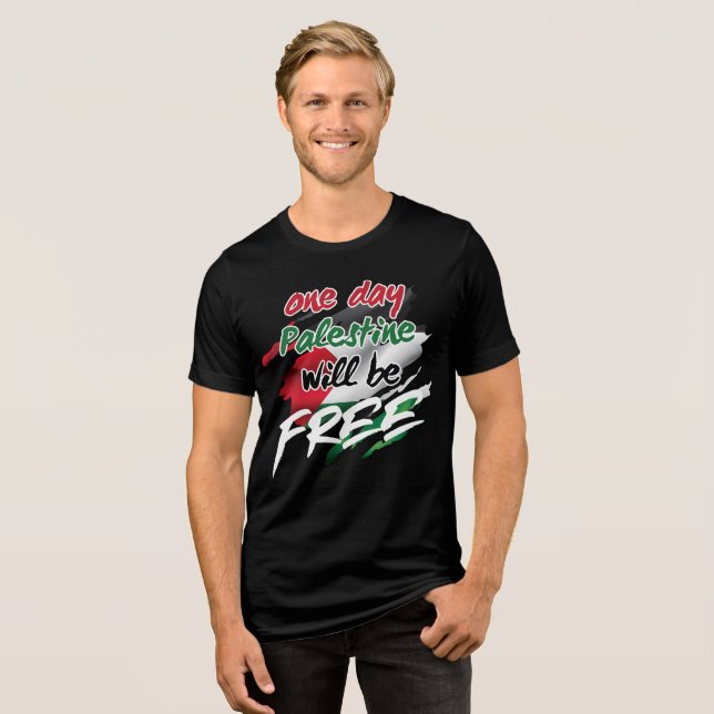 Camiseta Triblenda Un día, Palestina será LIBRE (Anverso Completo)