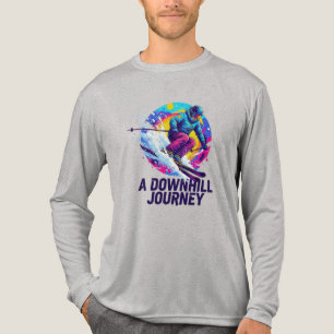 Camiseta Triblenda Un esquiador de viajes cuesta abajo