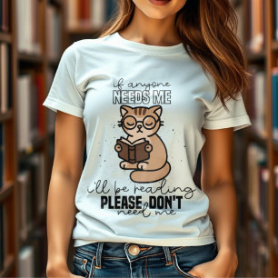 Camiseta Triblenda Un gato lindo sosteniendo un libro divertido leyen