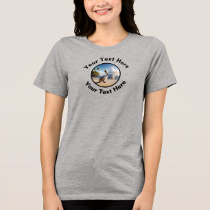 Camiseta Triblenda Un hermoso pelícano pardo con texto personalizado 