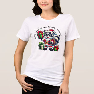 Camiseta Triblenda Un mapache festivo que trae alegría con regalos de