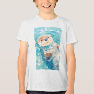 Camiseta Triblenda Un mundo acuático de nutria linda