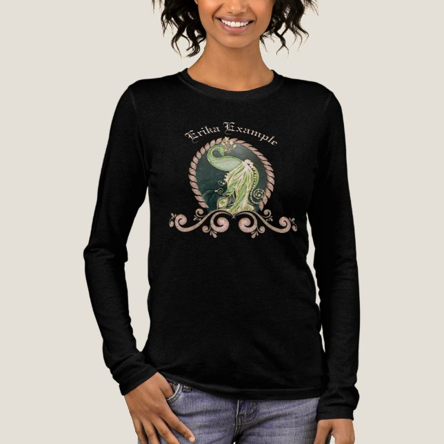 Camiseta Triblenda Un pavo real majestuoso en oro y verde (Anverso)