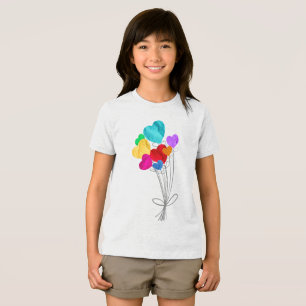 Camiseta Triblenda Un ramo de globos de papel de corazón