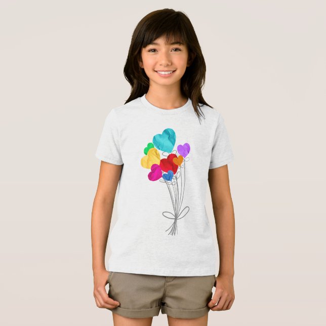 Camiseta Triblenda Un ramo de globos de papel de corazón ( Anverso Completo)