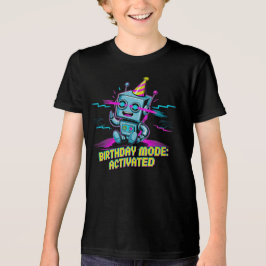 Camiseta Triblenda Un robot corto activado modo de fiesta de cumpleañ