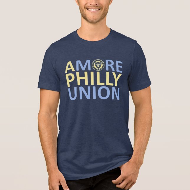 Camiseta Triblenda Una camiseta de la Unión más Filadelfia (Armada) (Anverso)