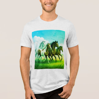 Camiseta Triblenda una familia de caballos galopando