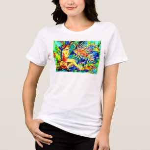 Camiseta Triblenda Una mujer y un pez