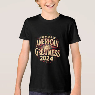 Camiseta Triblenda Una Nueva Era de Grandeza Americana 2024 Trump Gan
