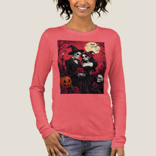 Camiseta Triblenda Una pareja esquelética se mantiene en un abrazo et